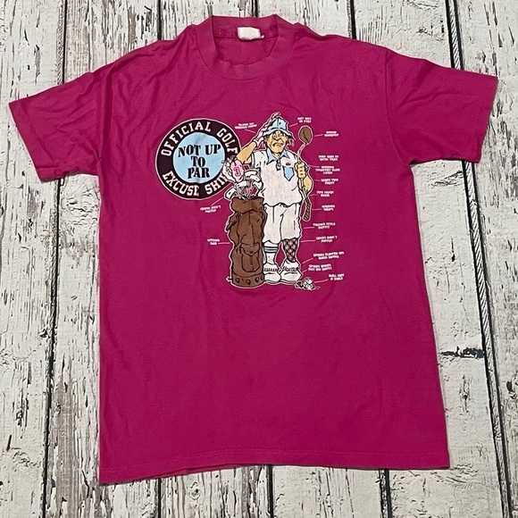 Vintage Official Golf Excuse Funny Humor 1980s Crewneck Tee Top Tshirt - Picture 1 of 12